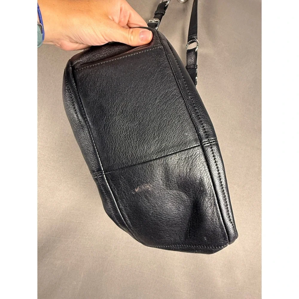 Calvin Klein Hobo Bag Women Large Black Pebbled Leather Shoulder H2JCA948